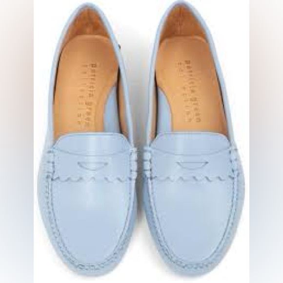 Patricia Green Shoes - Patricia Green Sky Blue Leather Loafers